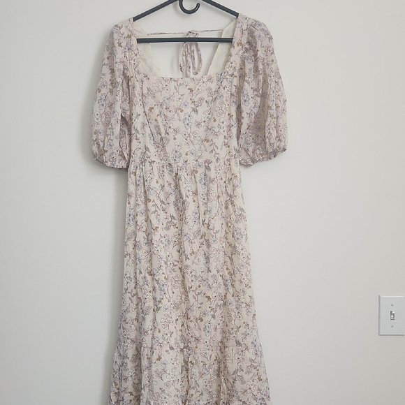 Morning Lavender Dresses & Skirts - Morning Lavender Caroline Floral Babydoll Puff Sleeve Dress